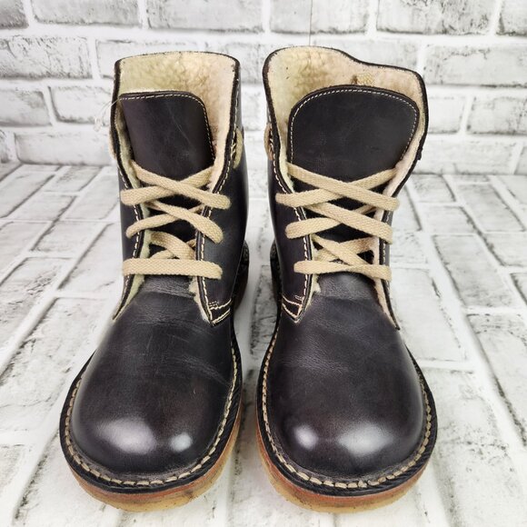 Duckfeet Odense Women's US 10 EU 41 Slate Gray Leather Wool Lined Lace-Up Boots - Picture 9 of 11